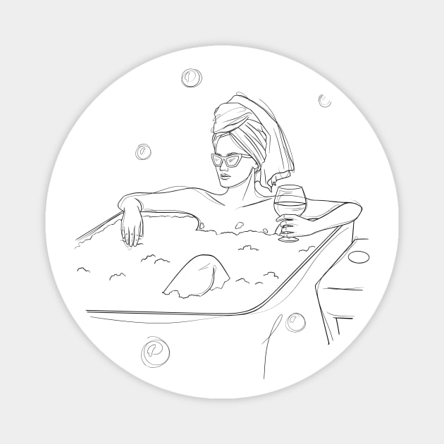 Woman in a Bathtub Magnet by BastetLand